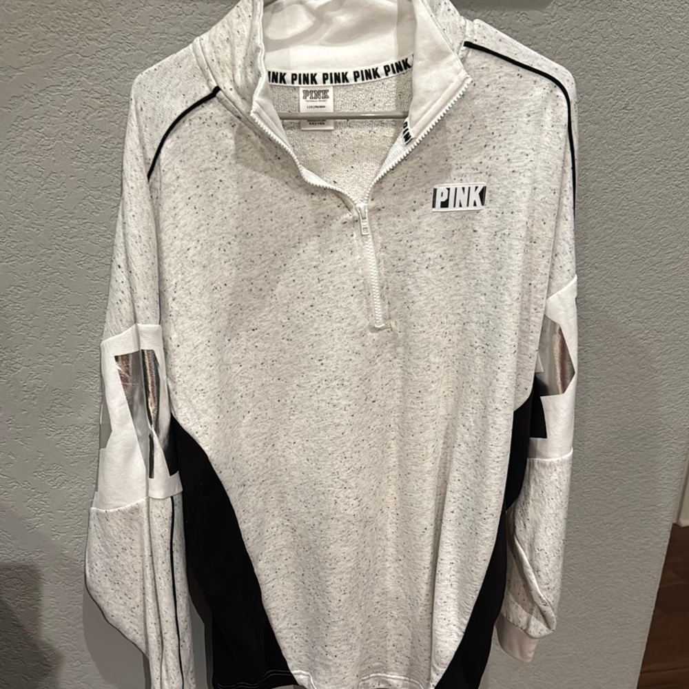 PINK Victoria's Secret Gray and Black Hoodie